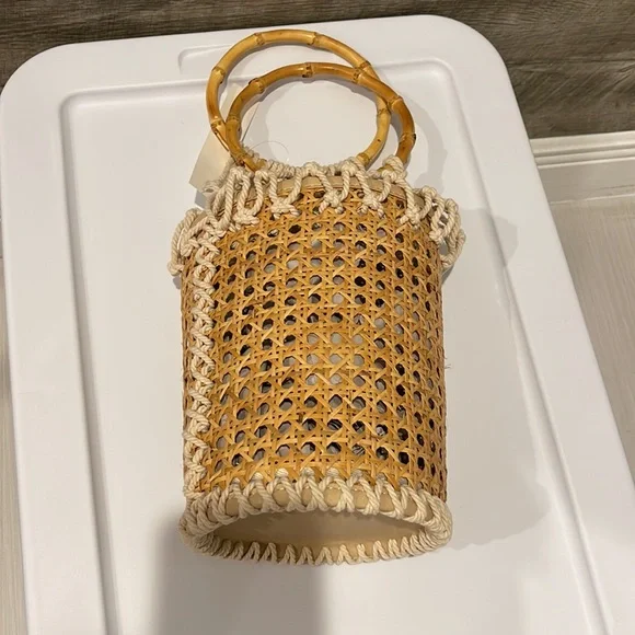 Aqua Bag NWT handbag with Bamboo/ Macrame natural materials - Picture 4 of 7